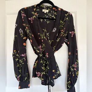 L’Agence Silk Floral Top